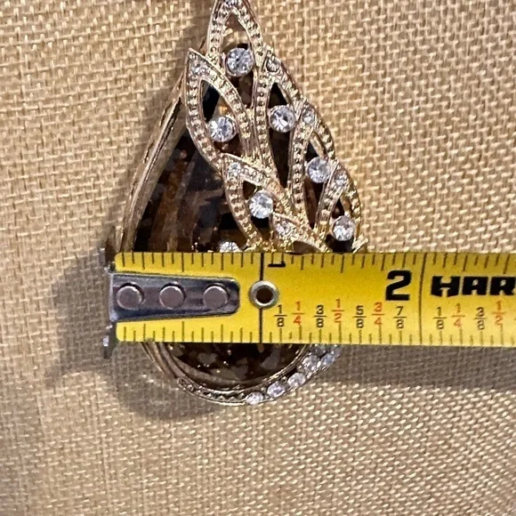 Assemblage Art Necklace Pendant Artisan Smoky Crystal OOAK Statement 3377 O - Picture 16 of 16